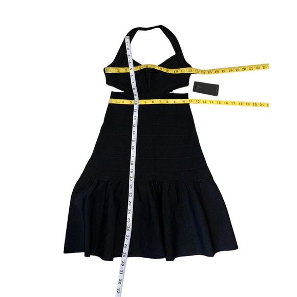 Guess Sweater Mirage Cut Out Bandage Black Dress W41K0IZ0HR0 NWT $138 XS - Picture 7 of 11